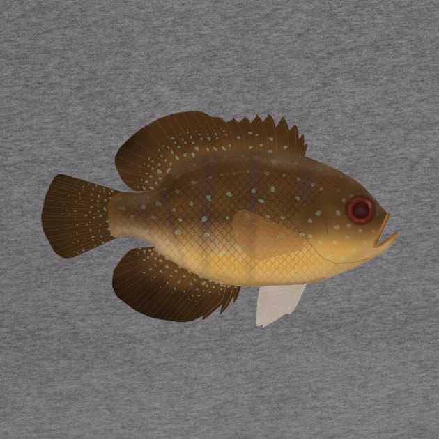 Bluespotted Sunfish by FishFolkArt